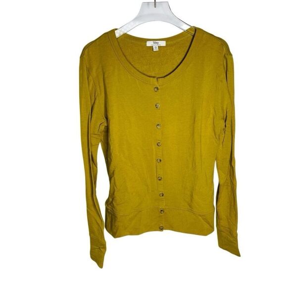 Tilley Cardigan Sweater Yellow Green Outdoor Canada Sustainable Xsmall Xs - Picture 1 of 8